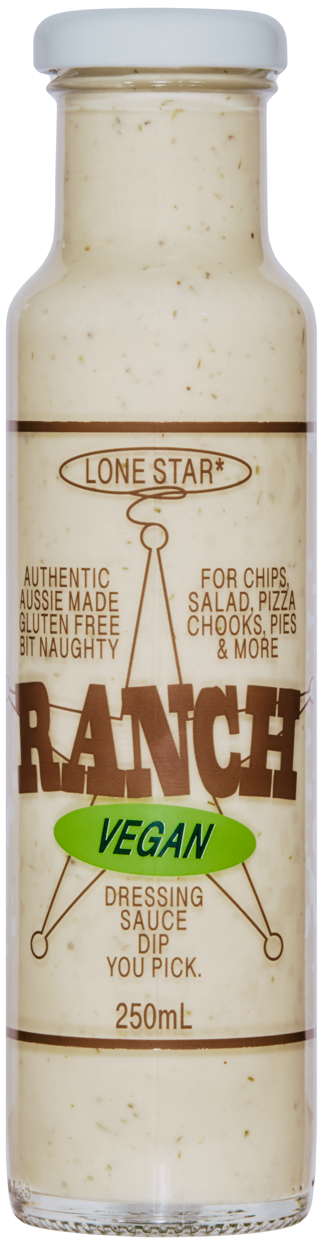 Bottle of Lone Star Ranch Vegan dressing.